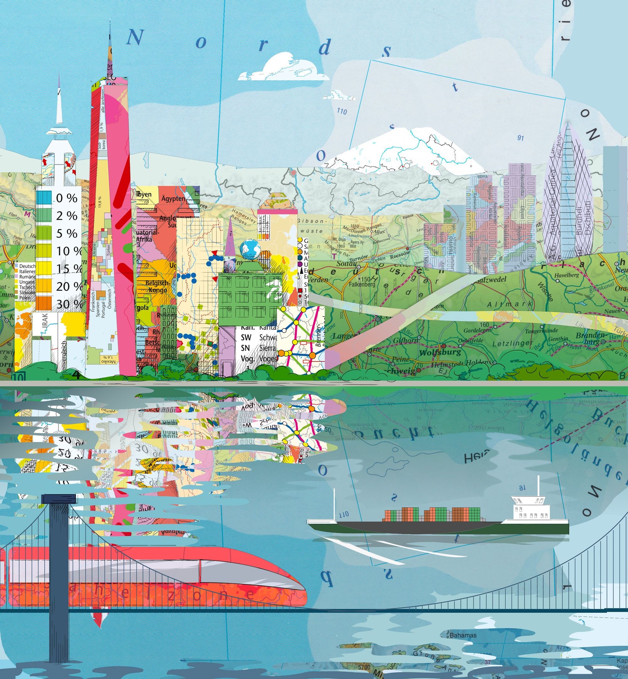 Illustration Map City für Veritas Geospots